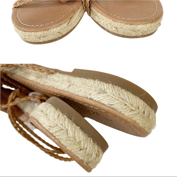 Madewell ‘The Kathryn’ Espadrille Slide Sandal in Leather in Amber Brown NWT - Picture 11 of 13